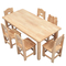 安全によって円形にされる端が付いている木製の幼稚園の教室の家具のテーブル